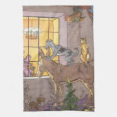 ヴィンテージおとぎ話、ブレーメンタウンミュージシャン、ハウマン キッチンタオル (縦)