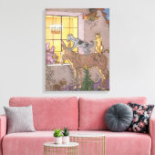 ヴィンテージおとぎ話、ブレーメンタウンミュージシャン、ハウマン キャンバスプリント (インサイチュ (リビング))