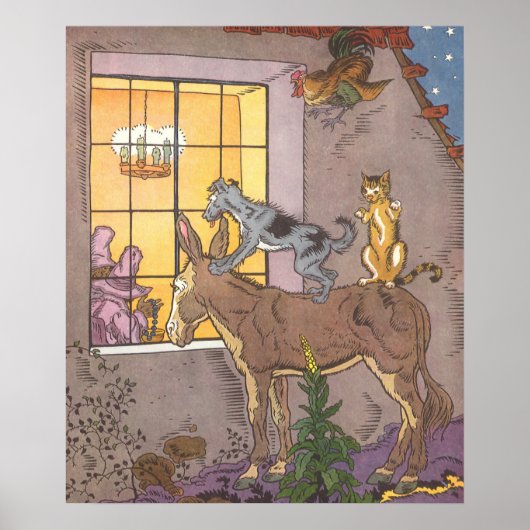 ヴィンテージおとぎ話、ブレーメンタウンミュージシャン、ハウマン ポスター (正面)