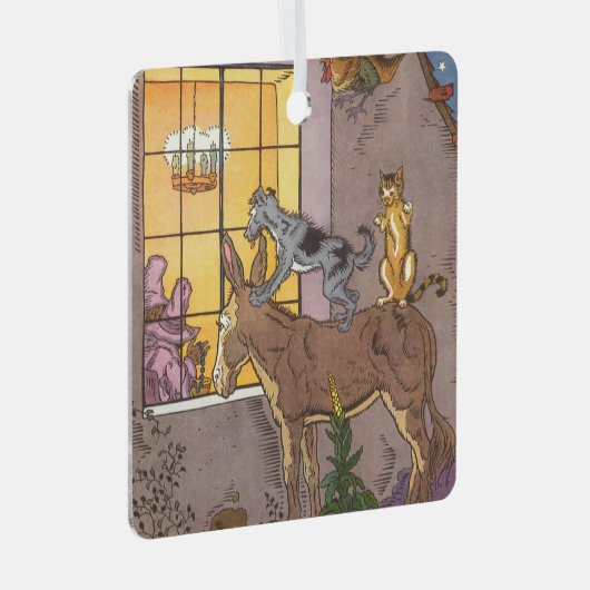 ヴィンテージおとぎ話、ブレーメンタウンミュージシャン、ハウマン メタルオーナメント (正面右)