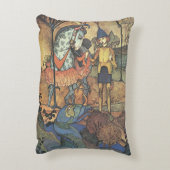 ヴィンテージおとぎ話、勇敢な騎士と竜 アクセントクッション (裏面(縦))