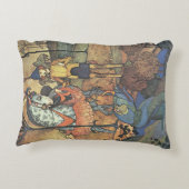 ヴィンテージおとぎ話、勇敢な騎士と竜 アクセントクッション (裏面)