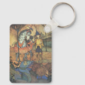 ヴィンテージおとぎ話、勇敢な騎士と竜 キーホルダー (裏面)