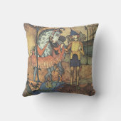 ヴィンテージおとぎ話、勇敢な騎士と竜 クッション (裏面)