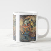 ヴィンテージおとぎ話、勇敢な騎士と竜 ジャンボコーヒーマグカップ (右)