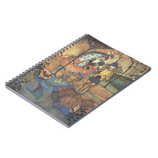 ヴィンテージおとぎ話、勇敢な騎士と竜 ノートブック (左側)