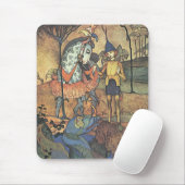 ヴィンテージおとぎ話、勇敢な騎士と竜 マウスパッド (マウス)