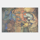 ヴィンテージおとぎ話、勇敢な騎士と竜 ラッピングペーパーシート (正面2)