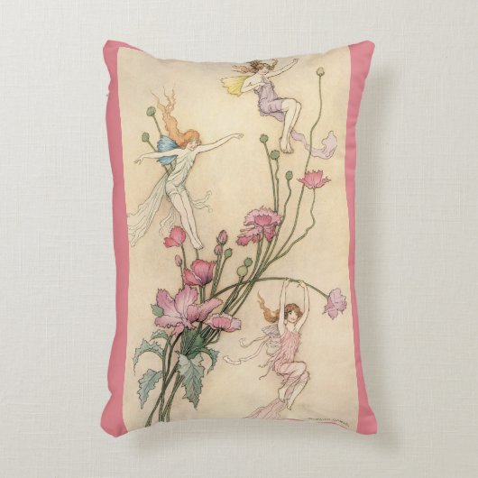 ヴィンテージおとぎ話、喜びに満ちた三霊 アクセントクッション (正面(垂直))