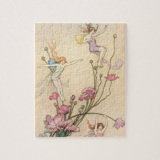 ヴィンテージおとぎ話、喜びに満ちた三霊 ジグソーパズル (縦)