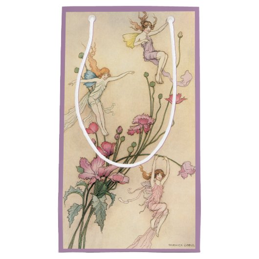 ヴィンテージおとぎ話、喜びに満ちた三霊 スモールペーパーバッグ (正面)