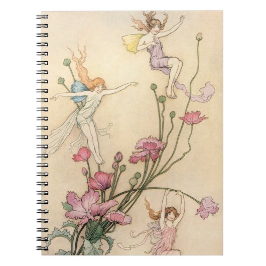 ヴィンテージおとぎ話、喜びに満ちた三霊 ノートブック (正面)