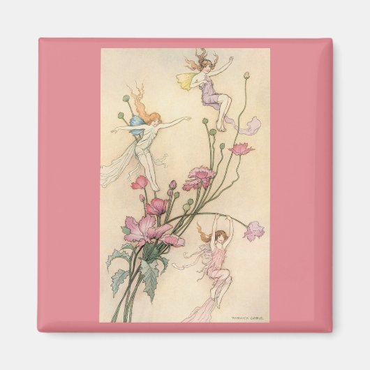 ヴィンテージおとぎ話、喜びに満ちた三霊 マグネット (正面)