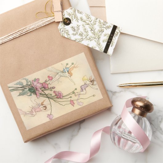 ヴィンテージおとぎ話、喜びに満ちた三霊 長方形シール (ギフト)