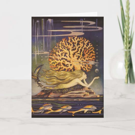 ヴィンテージおとぎ話、小さな人魚の海サンゴ カード (正面)