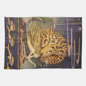 ヴィンテージおとぎ話、小さな人魚の海サンゴ キッチンタオル (横)