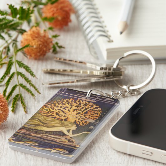 ヴィンテージおとぎ話、小さな人魚の海サンゴ キーホルダー (正面右)