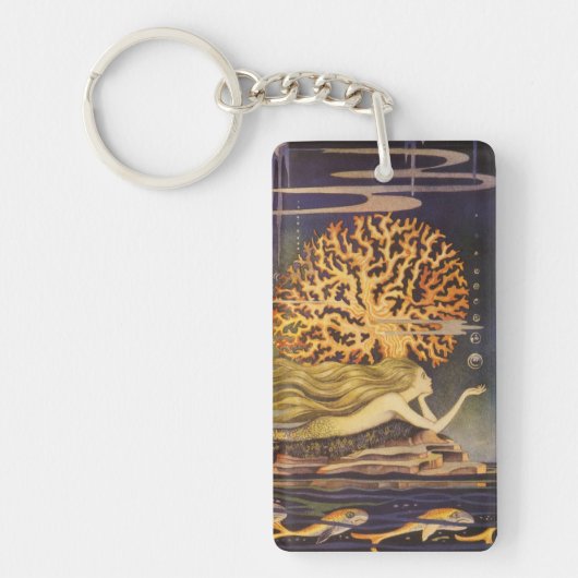 ヴィンテージおとぎ話、小さな人魚の海サンゴ キーホルダー (正面)