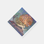 ヴィンテージおとぎ話、小さな人魚の海サンゴ スタンダードカクテルナプキン (角)