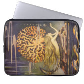 ヴィンテージおとぎ話、小さな人魚の海サンゴ ラップトップスリーブ (正面)