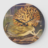 ヴィンテージおとぎ話、小さな人魚の海サンゴ ラージ壁時計 (正面)