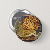 ヴィンテージおとぎ話、小さな人魚の海サンゴ 缶バッジ (正面&裏面)