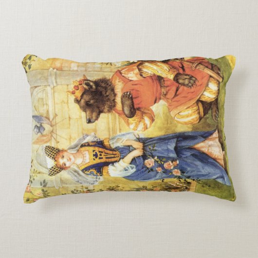 ヴィンテージおとぎ話、美しいと獣 アクセントクッション (正面)