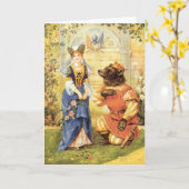 ヴィンテージおとぎ話、美しいと獣 カード (黄色い花)