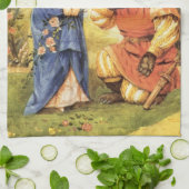 ヴィンテージおとぎ話、美しいと獣 キッチンタオル (折り畳み)