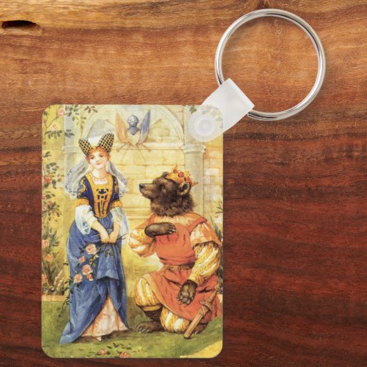 ヴィンテージおとぎ話、美しいと獣 キーホルダー (裏面)