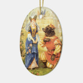 ヴィンテージおとぎ話、美しいと獣 セラミックオーナメント (左)