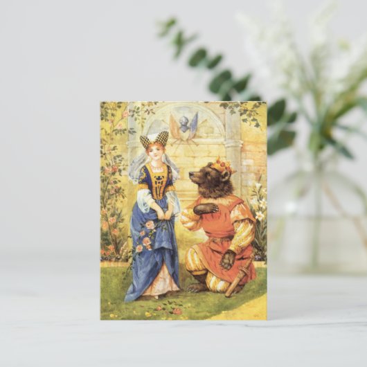 ヴィンテージおとぎ話、美しいと獣 ポストカード (スタンド正面)