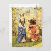 ヴィンテージおとぎ話、美しいと獣 ポストカード (正面/裏面)