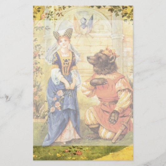 ヴィンテージおとぎ話、美しいと獣 便箋 (正面)