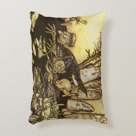 ヴィンテージおとぎ話Band of Workmen by Rackham アクセントクッション (正面(垂直))
