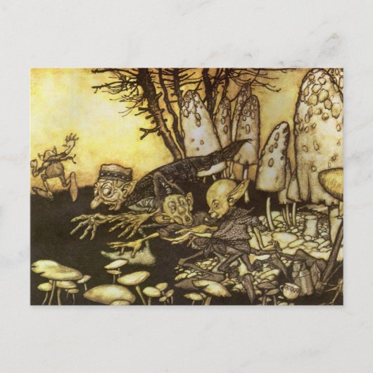 ヴィンテージおとぎ話Band of Workmen by Rackham ポストカード (正面)