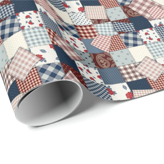 ヴィンテージおばあちゃんのキルト模様すべての行事 ラッピングペーパー (ロールコーナー)