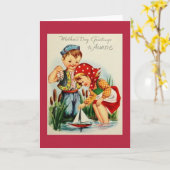 ヴィンテージおばあちゃんのデイカード カード (黄色い花)