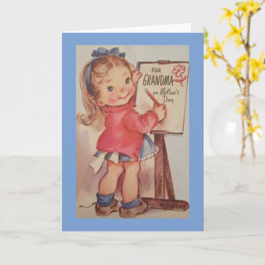 ヴィンテージおばあちゃんの母の日用カード カード (黄色い花)