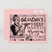ヴィンテージおばあちゃんの自家製パイズギフト ポストカード (正面/裏面)