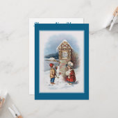 ヴィンテージおめでとう年賀状 カード (正面/裏面インサイチュ)