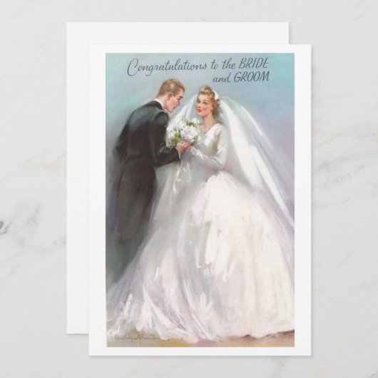 ヴィンテージおめでとう新郎新婦 シーズンカード (正面/裏面)