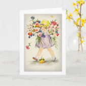 ヴィンテージおめでとう最高のとウィッシュ カード (黄色い花)