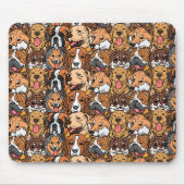 ヴィンテージおもしろいかわいい犬の顔 マウスパッド (正面)