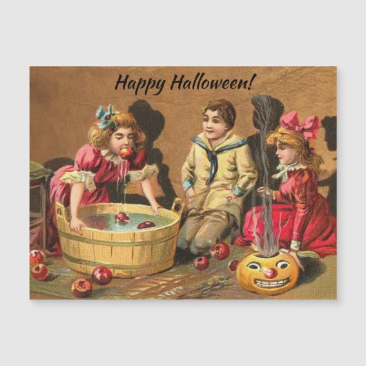 ヴィンテージおもしろいがパーティーでリンゴに浮かぶ (正面)