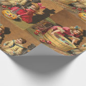 ヴィンテージおもしろいがパーティーでリンゴに浮かぶ ラッピングペーパー (角)