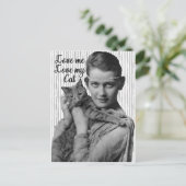 ヴィンテージおもしろいが私の猫を愛する ポストカード (スタンド正面)