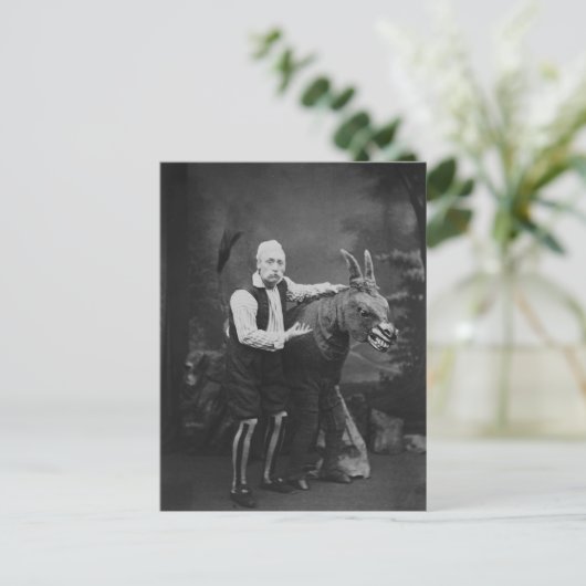 ヴィンテージおもしろいと馬の写真 ポストカード (スタンド正面)