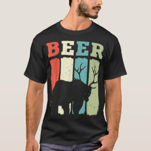 ヴィンテージおもしろいの飲み物 – Bear Deer Beer T-Shirt Tシャツ