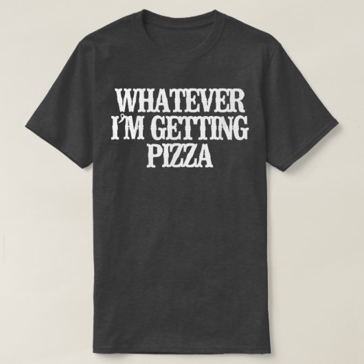 ヴィンテージおもしろいは何でもピザを手に Tシャツ (デザイン正面)